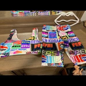 Forever 21 Pepsi Biker Short Set
